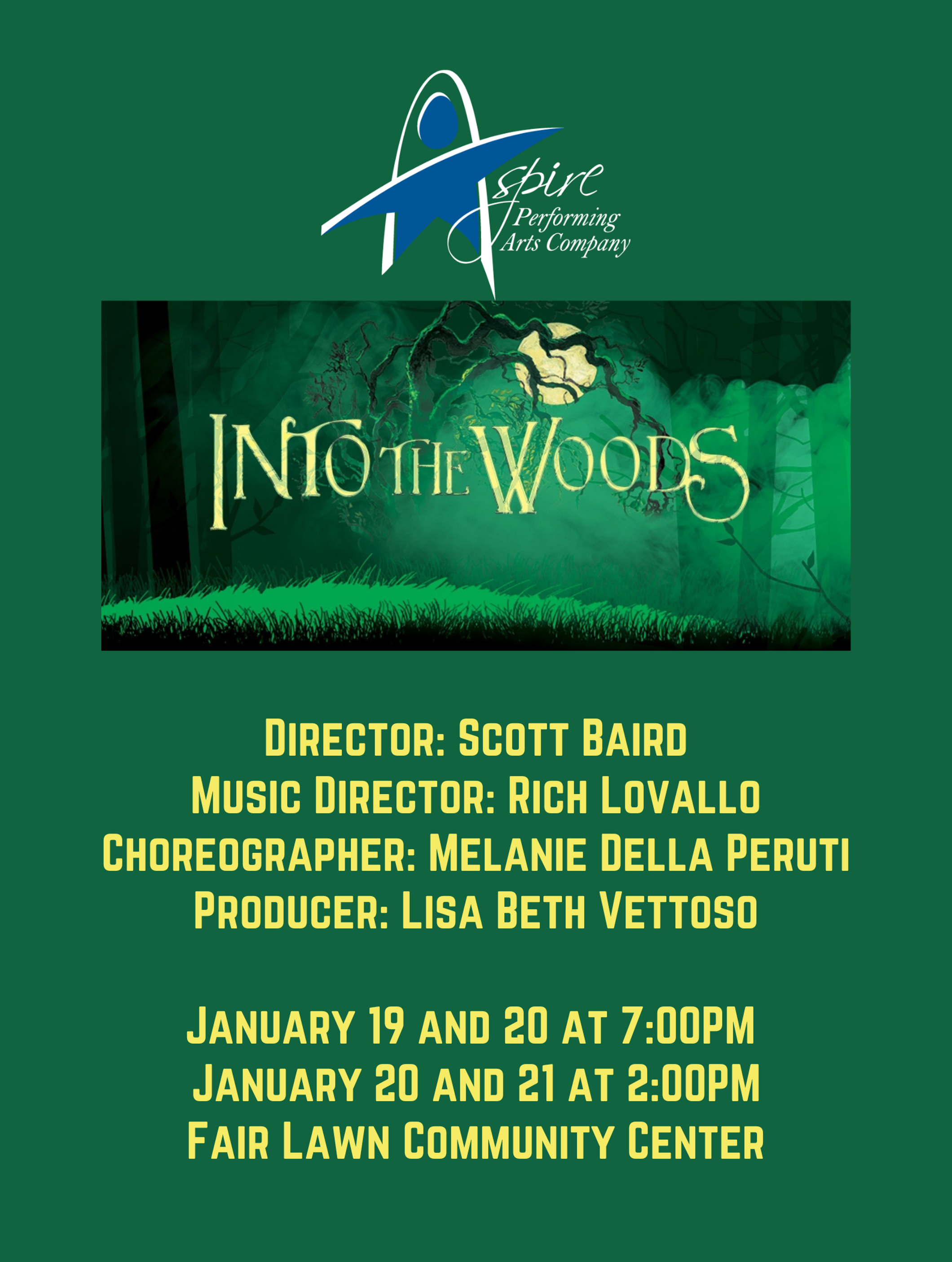 Into the Woods at Aspire Performing Arts Company Performances January